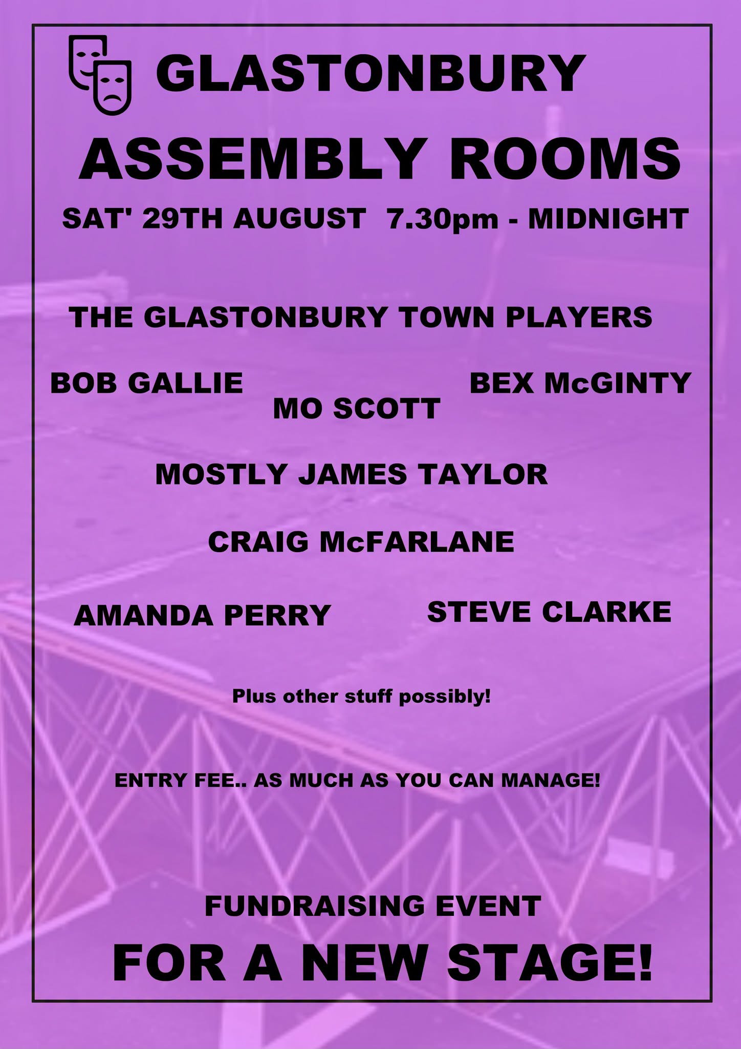 FUNDRAISING EVENT.. for a new stage in the Assembly Rooms